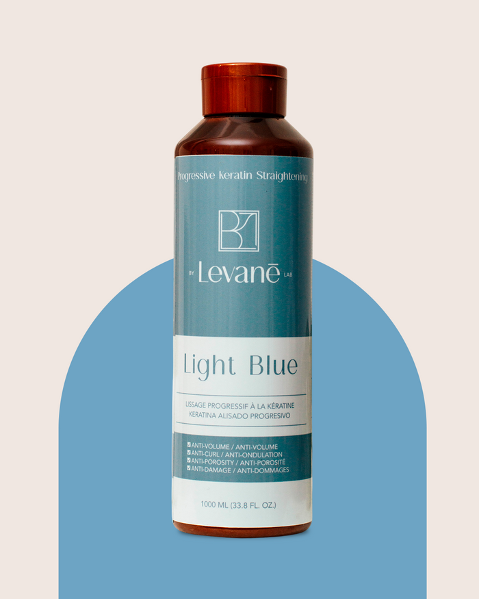Progressive Keratin Straightening Light Blue | Cabello rubio y claro