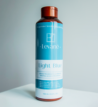 Bottle of Levane Light Blue product on a light gray background