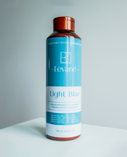 Bottle of Levane Light Blue product on a light gray background