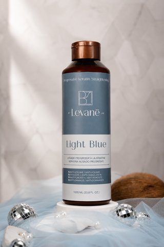 Progressive Keratin Straightening Light Blue | Cabello rubio y claro