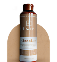 Leváne Chocolate hair care product bottle on a beige background