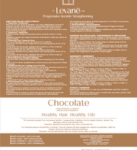 Leváne hair treatment package with chocolate flavor on a brown background