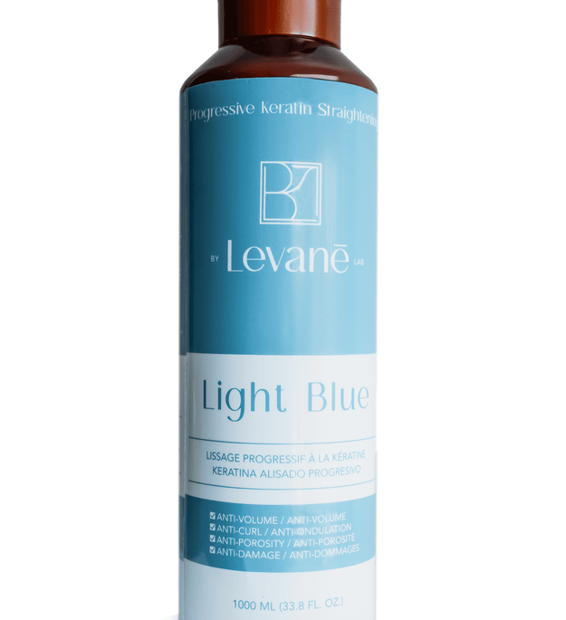 Levane Lab Light Blue hair product bottle on a white background