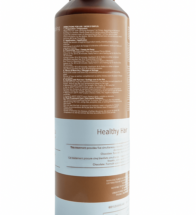 Levane Lab Chocolate hair product bottle on a white background