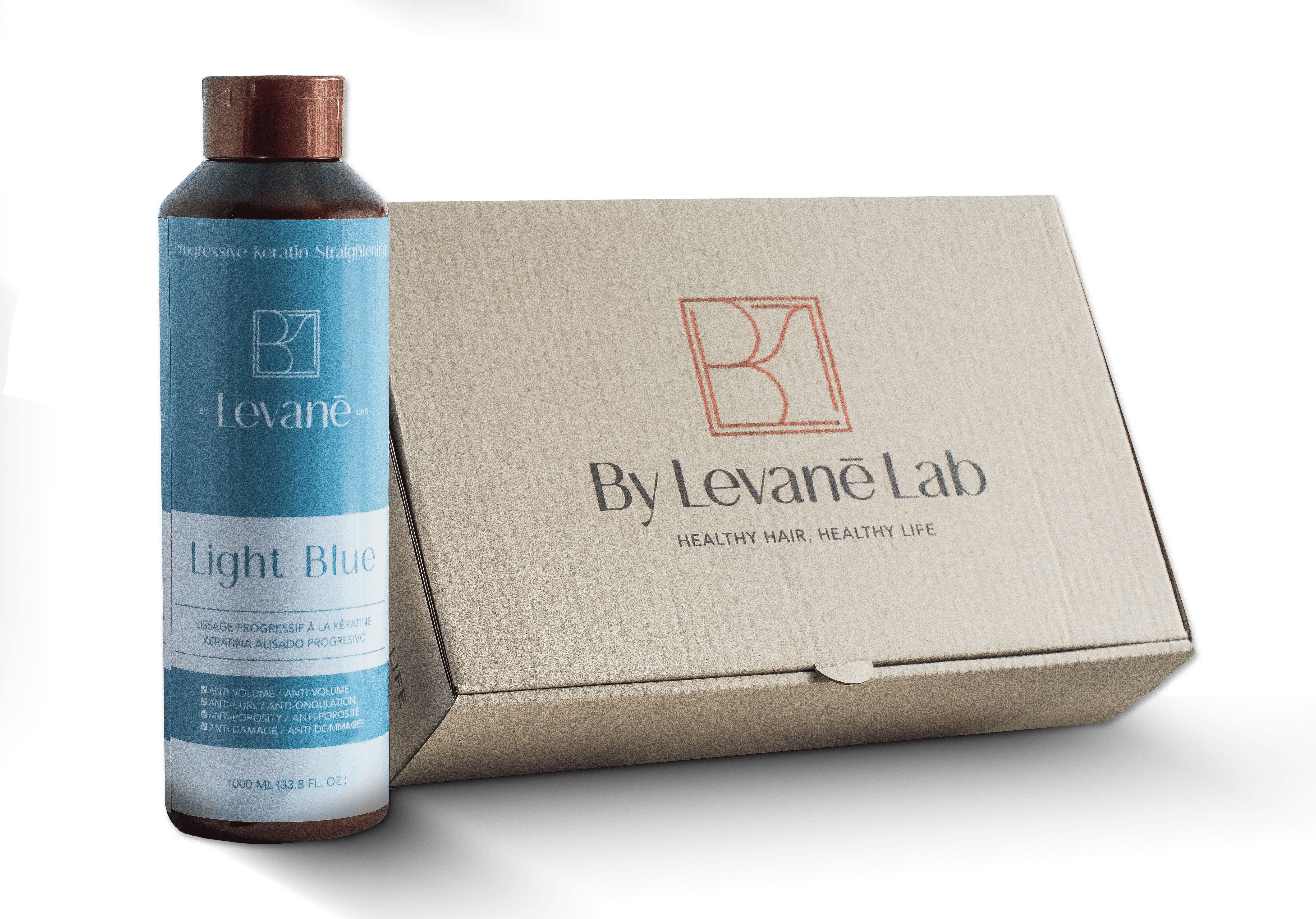 Levane Lab light blue bottle and packaging on a white background