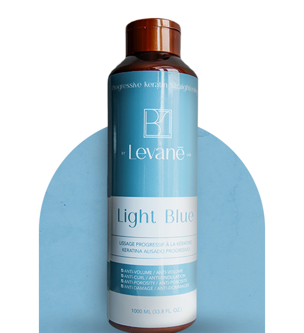 Bottle of Levane Light Blue product on a light gray background