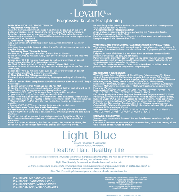 Progressive Keratin Straightening Light Blue | Blonde & Light Hair