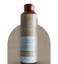 Levane clarifying shampoo bottle on a beige background